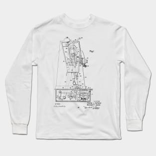 Chain Stitch for Lock Stitch Sewing Machine Vintage Patent Hand Drawing Long Sleeve T-Shirt